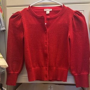 Crewcuts Red Puff Sleeve Sweater